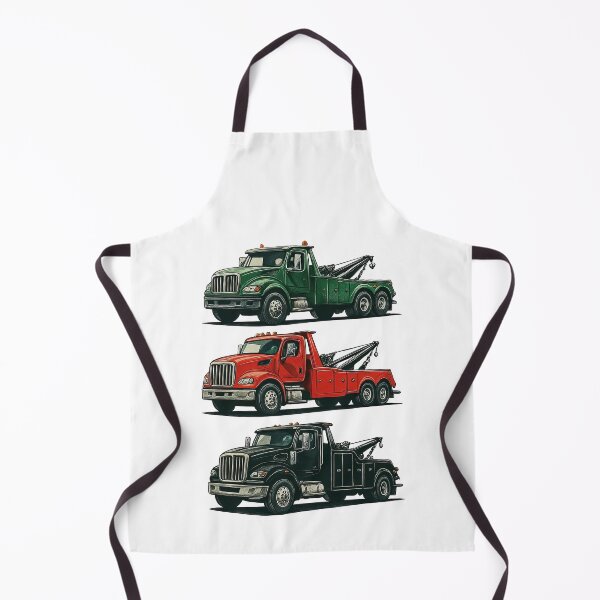 Item preview, Three Tow Trucks in Red, Green, and Black Vintage Style designed and sold by ArtfulWeave.