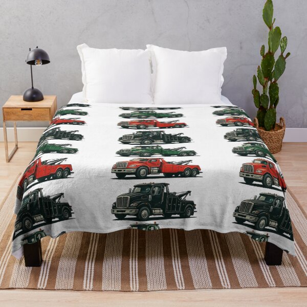 Item preview, Three Tow Trucks in Red, Green, and Black Vintage Style designed and sold by ArtfulWeave.