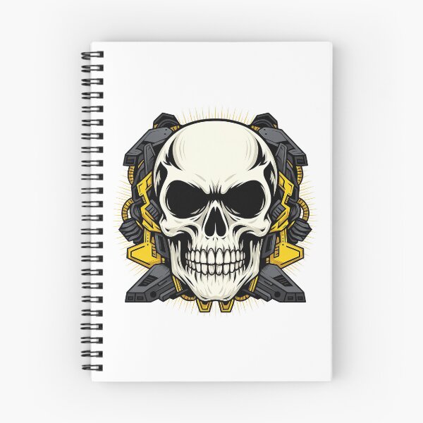 Item preview, Mechanical Skull with Industrial Yellow and Black Elements designed and sold by ArtfulWeave.
