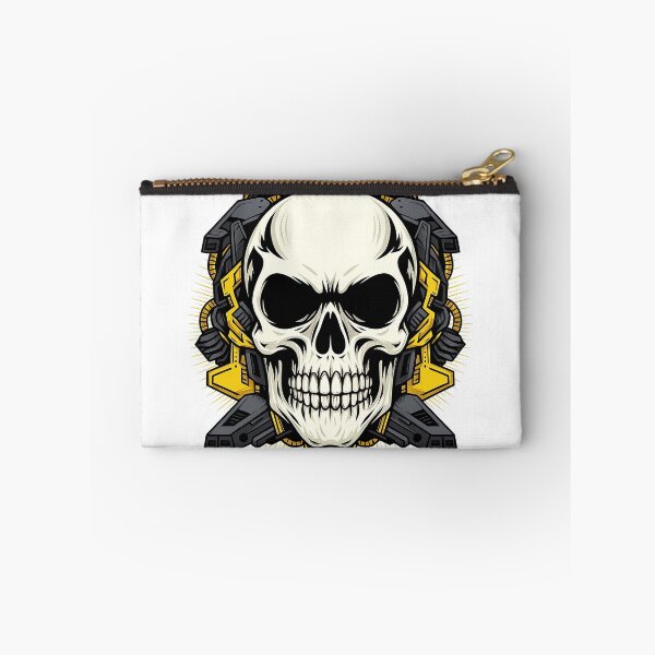 Item preview, Mechanical Skull with Industrial Yellow and Black Elements designed and sold by ArtfulWeave.