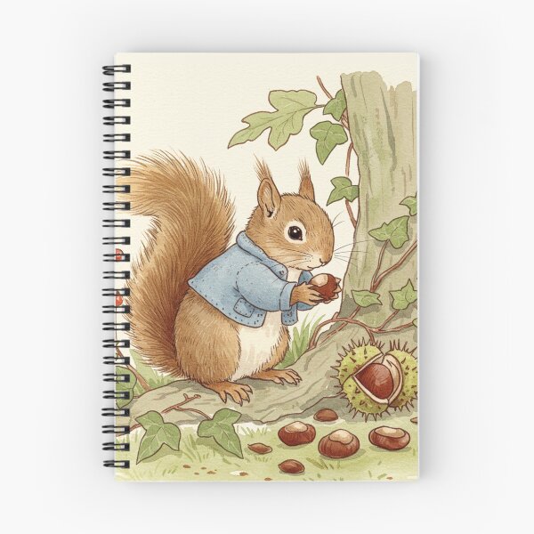 Item preview, Autumn Squirrel Gathering Chestnuts designed and sold by Pasteltone.