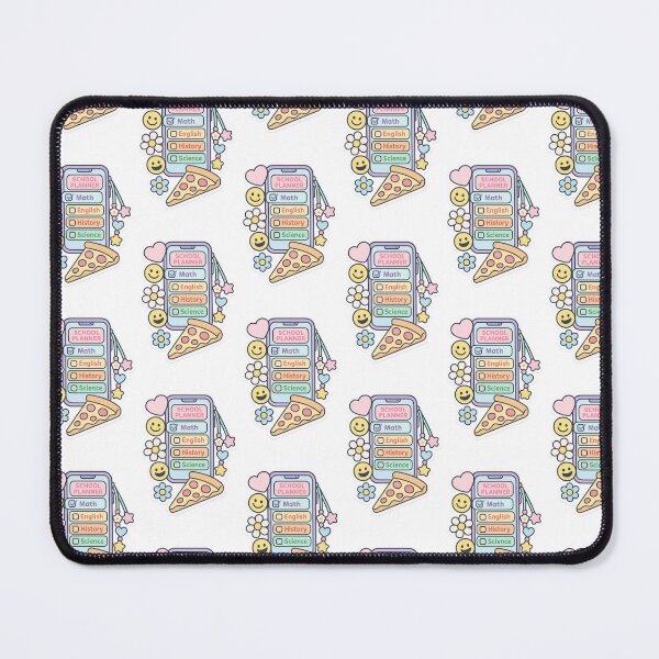 Item preview, Back to school maximalist design with school planner, hearts, and pizza, AI generated designed and sold by dvoevnore.