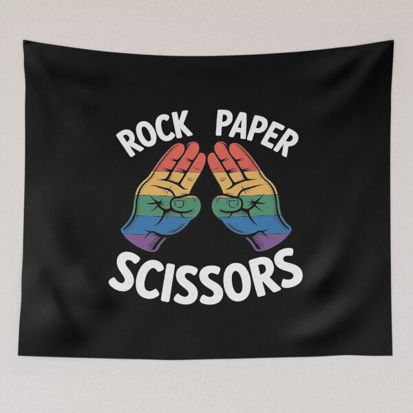 Item preview, Gay Lesbian Rock Paper Scissors Rainbow Pride Lgbt Women  designed and sold by KonstanKoraner.