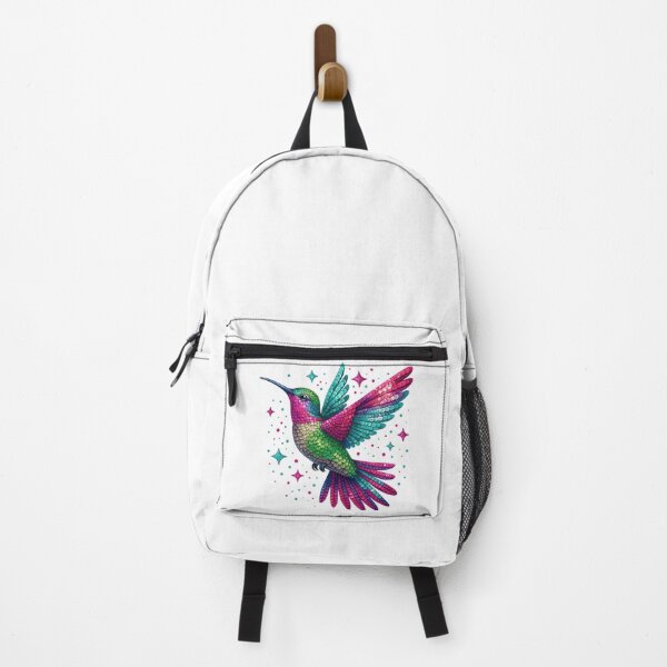 Item preview, Colorful Hummingbird with Sparkling Sequin Feather Effect designed and sold by ArtfulWeave.
