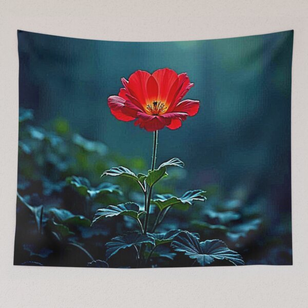 Item preview, Single Red Bloom Focus Design designed and sold by Health And Fitness Posts e-Store.