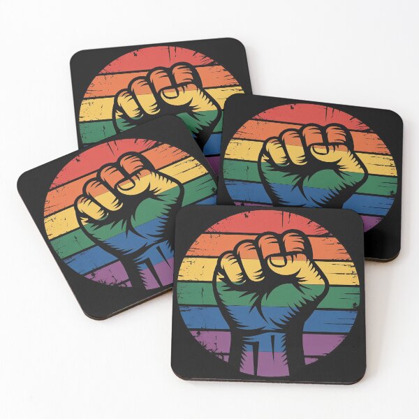 Item preview, Gay Pride Resist Fist Rainbow Flag LGBTQ designed and sold by KonstanKoraner.