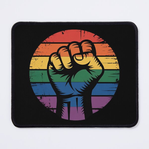 Item preview, Gay Pride Resist Fist Rainbow Flag LGBTQ designed and sold by KonstanKoraner.
