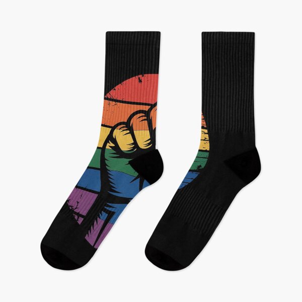 Item preview, Gay Pride Resist Fist Rainbow Flag LGBTQ designed and sold by KonstanKoraner.