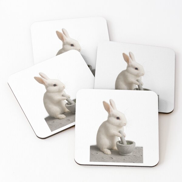 Item preview, Mid autumn festival rabbit with mortar isolated, transparent background, AI generated designed and sold by dvoevnore.