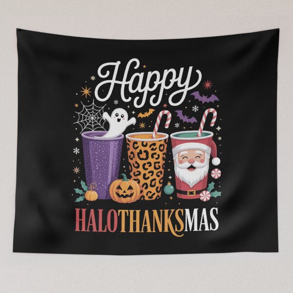 Item preview,  Happy Hallothanksmas Halloween Thanksgiving Christmas designed and sold by Gogetgiggles.