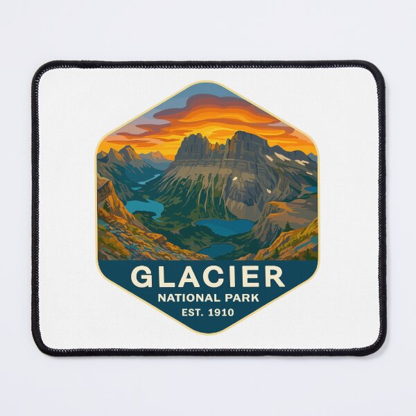 Item preview, Glacier National Park Retro Mountain Landscape Sticker designed and sold by Ismeal Von.