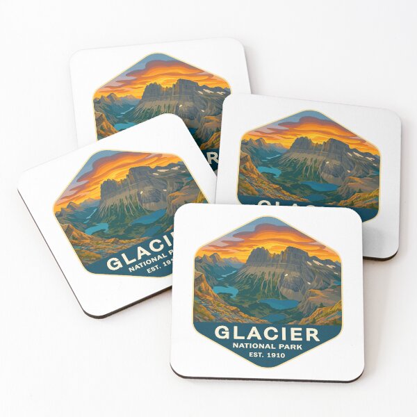 Item preview, Glacier National Park Retro Mountain Landscape Sticker designed and sold by Ismeal Von.