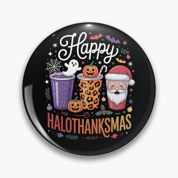 Item preview, Happy Hallothanksmas Halloween Thanksgiving Christmas designed and sold by Gogetgiggles.