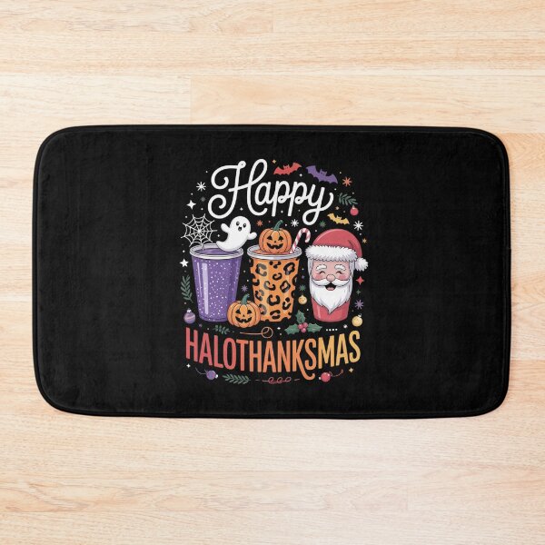 Item preview, Happy Hallothanksmas Halloween Thanksgiving Christmas designed and sold by Gogetgiggles.