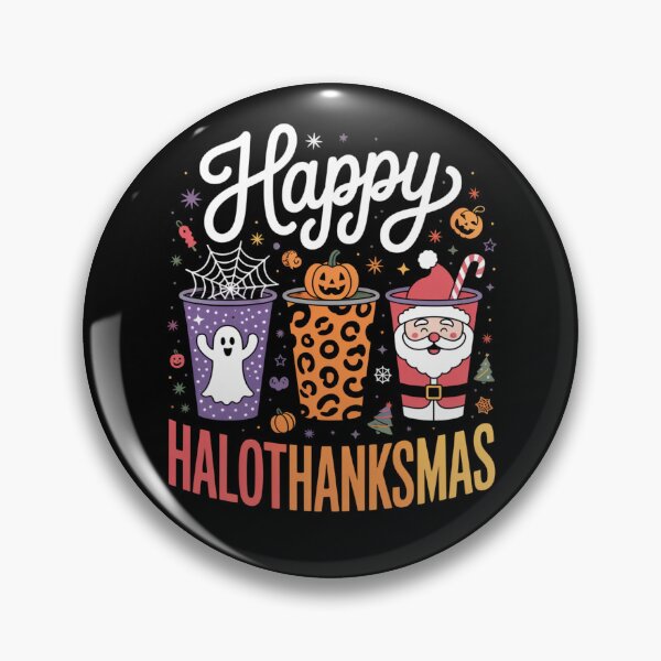 Item preview, Happy Hallothanksmas Halloween Thanksgiving Christmas designed and sold by Gogetgiggles.