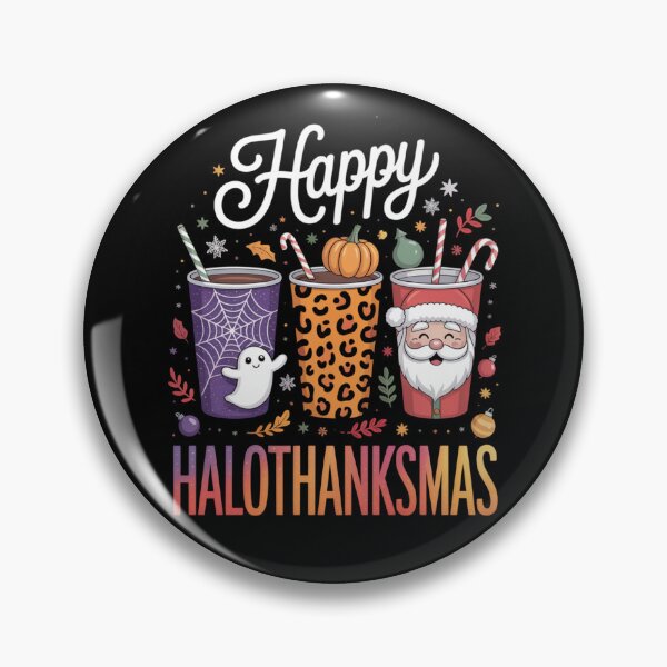 Item preview, Happy Hallothanksmas Halloween Thanksgiving Christmas designed and sold by Gogetgiggles.