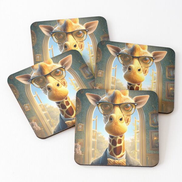 Item preview, Giraffe in Glasses at Casino Table with Poker Chips designed and sold by Artessie.
