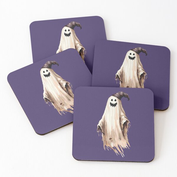 Item preview, Spooky Ghost with Hat Cozy Halloween Art by Anne Brooke Art designed and sold by Anne Brooke Art.