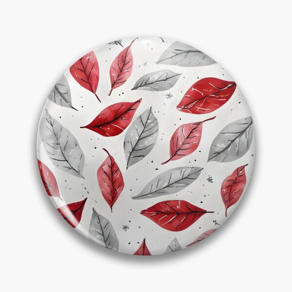 Item preview, Festive Christmas Leaf Print Joyeux Noel Holiday Foliage Red and Silver designed and sold by LeafPrints.