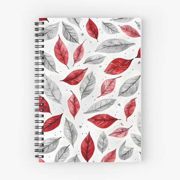 Item preview, Festive Christmas Leaf Print Joyeux Noel Holiday Foliage Red and Silver designed and sold by LeafPrints.