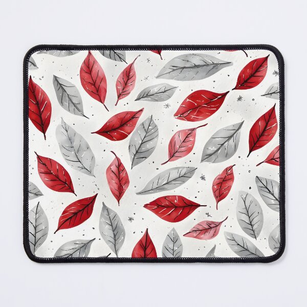 Item preview, Festive Christmas Leaf Print Joyeux Noel Holiday Foliage Red and Silver designed and sold by LeafPrints.