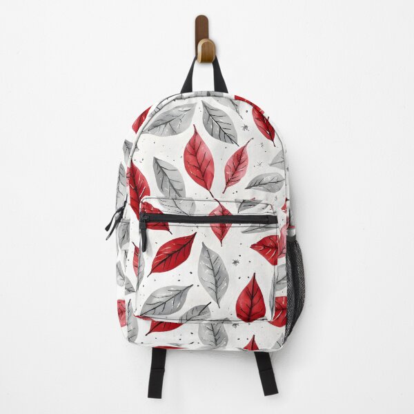 Item preview, Festive Christmas Leaf Print Joyeux Noel Holiday Foliage Red and Silver designed and sold by LeafPrints.