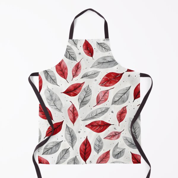 Item preview, Festive Christmas Leaf Print Joyeux Noel Holiday Foliage Red and Silver designed and sold by LeafPrints.