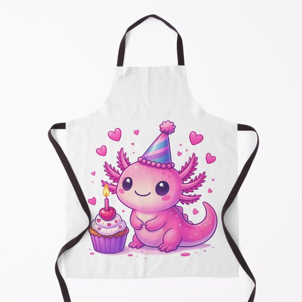 Item preview, Cute Birthday Axolotl with Cupcake and Party Hat designed and sold by ArtfulWeave.