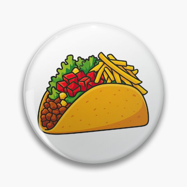 Item preview, Colorful Taco Illustration with Fries and Fresh Ingredients designed and sold by ArtfulWeave.