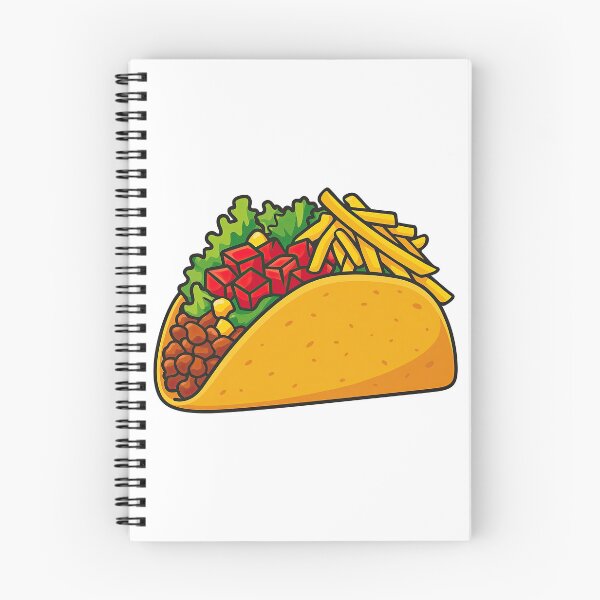 Item preview, Colorful Taco Illustration with Fries and Fresh Ingredients designed and sold by ArtfulWeave.