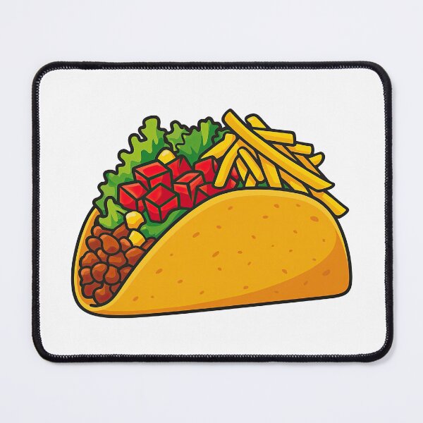 Item preview, Colorful Taco Illustration with Fries and Fresh Ingredients designed and sold by ArtfulWeave.