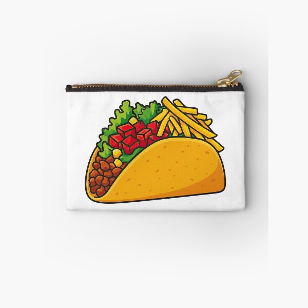 Item preview, Colorful Taco Illustration with Fries and Fresh Ingredients designed and sold by ArtfulWeave.