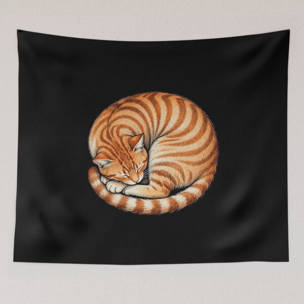 Item preview, Curled Orange Tabby Sleeper designed and sold by LuckCraftStudio.