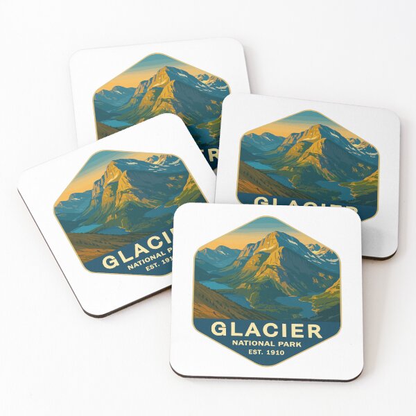 Item preview, Glacier National Park Retro Mountain Landscape Sticker designed and sold by Ismeal Von.