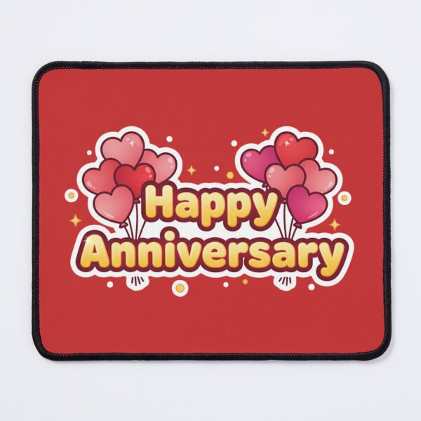 Item preview, Happy Anniversary Heart Balloons designed and sold by PrintBreeze.