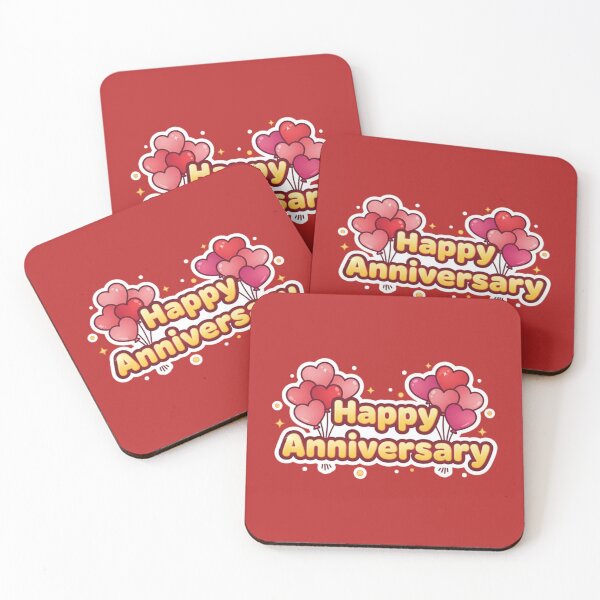 Item preview, Happy Anniversary Heart Balloons designed and sold by PrintBreeze.