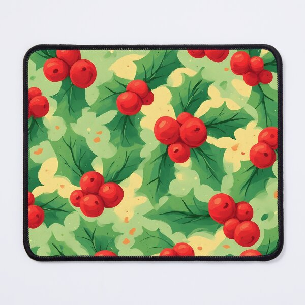 Item preview, Cheerful Christmas Holly Leaves Joyeux Noel Holiday Foliage Red and Green designed and sold by LeafPrints.