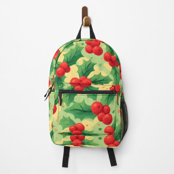 Item preview, Cheerful Christmas Holly Leaves Joyeux Noel Holiday Foliage Red and Green designed and sold by LeafPrints.