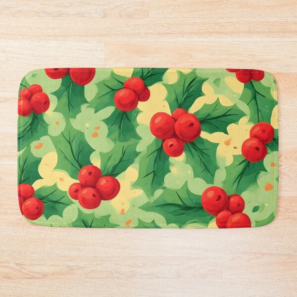 Item preview, Cheerful Christmas Holly Leaves Joyeux Noel Holiday Foliage Red and Green designed and sold by LeafPrints.