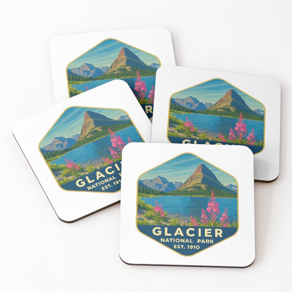 Item preview, Glacier National Park Retro Mountain Landscape Sticker designed and sold by Ismeal Von.