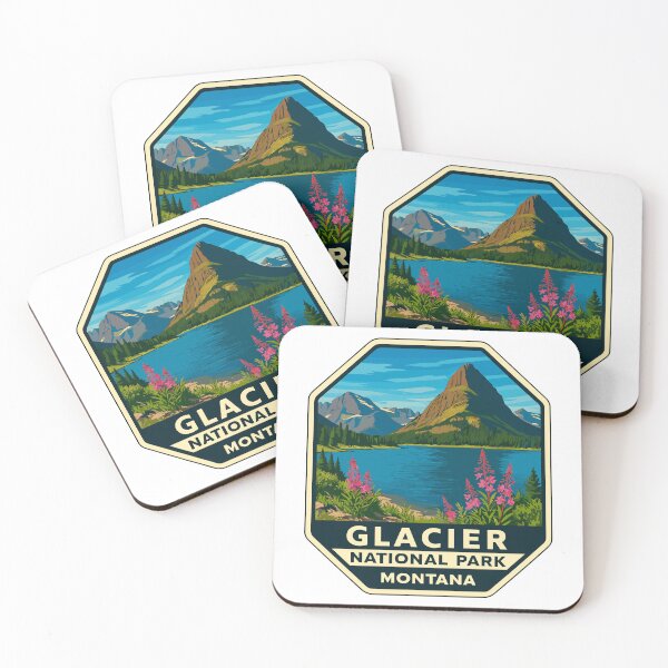 Item preview, Glacier National Park Retro Mountain Landscape Sticker designed and sold by Ismeal Von.