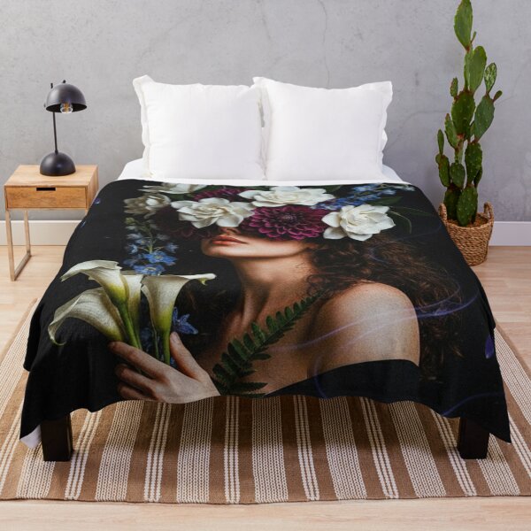 Item preview, Whispers of Nature – Surreal Floral Woman Portrait with Calla Lilies and Gardenias designed and sold by seamless.