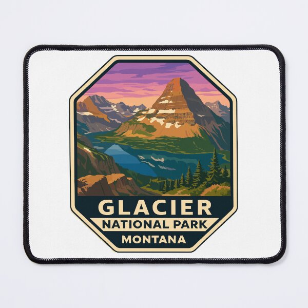 Item preview, Glacier National Park Retro Mountain Landscape Sticker designed and sold by Ismeal Von.