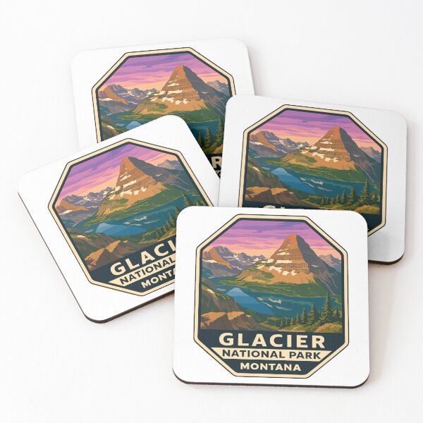 Item preview, Glacier National Park Retro Mountain Landscape Sticker designed and sold by Ismeal Von.