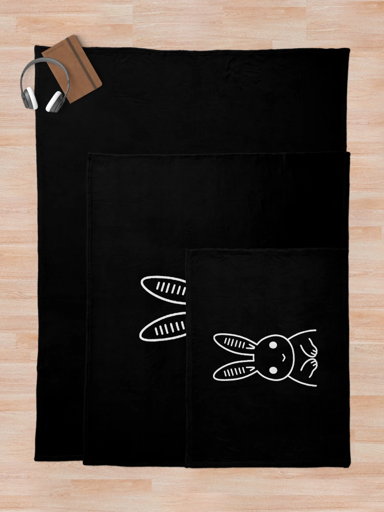 Thumbnail 5 of 6, Throw Blanket, Minimal Line Rabbit designed and sold by LuckCraftStudio.