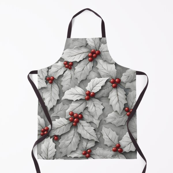Item preview, Joyful Christmas Holly Leaves Joyeux Noel Holiday Foliage Red and White designed and sold by LeafPrints.