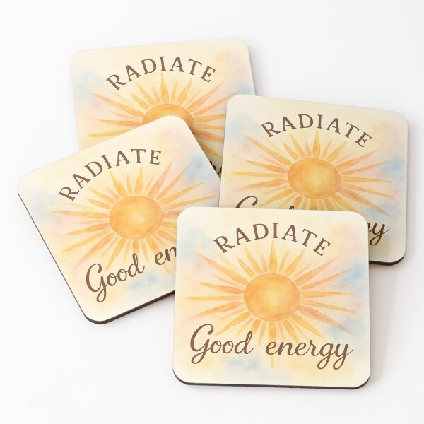 Item preview, Radiate Good Energy — Cosmic Watercolor Sunburst Inspiration designed and sold by MforMontessori.