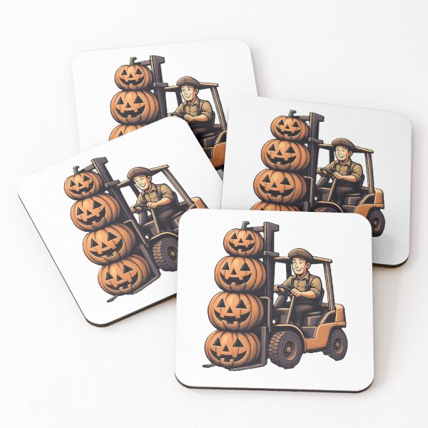 Item preview, Forklift Halloween Pumpkins Retro Design designed and sold by RetroNibylander.