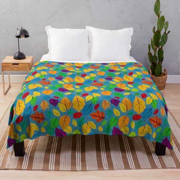 Item preview, Rainbow Leaves Pattern – Colorful Botanical Nature Design - Blue designed and sold by PAPIRO SIGLO XXI.