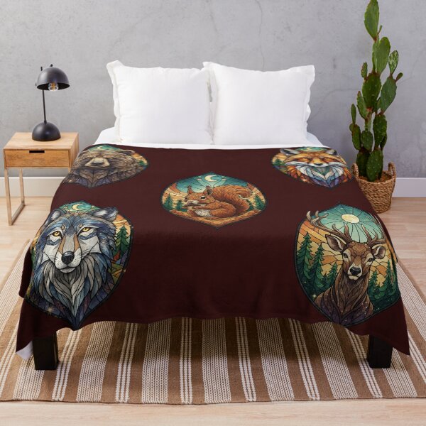Item preview, Mystic Deer Under the Moon – Geometric Forest Stained Glass Art | animal sticker pack designed and sold by MerchYouSearch.